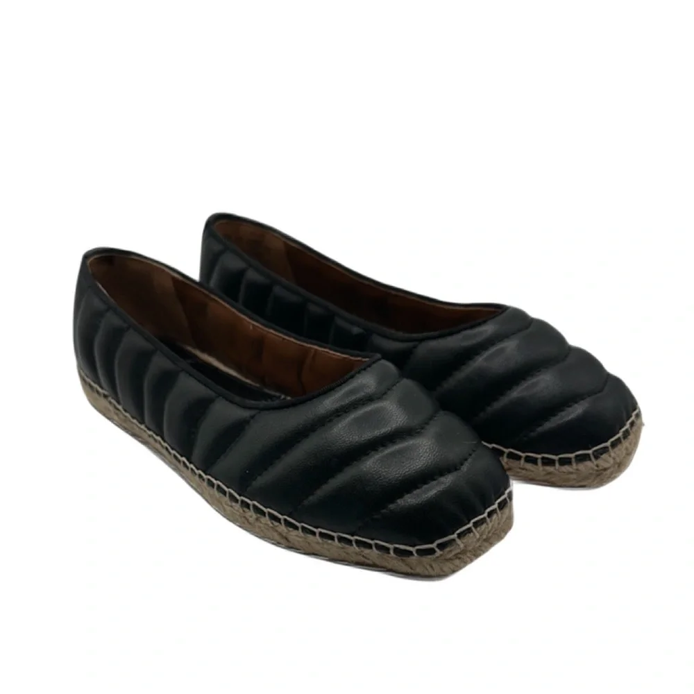 Franco Sarto Sz 6 Black Espadrilles with Quilted Design